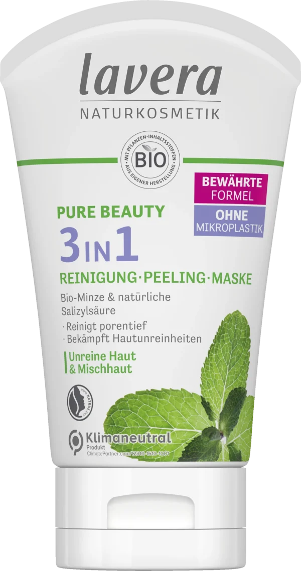 Lavera PURE BEAUTY 3in1 Reinigung – Peeling – Maske 1