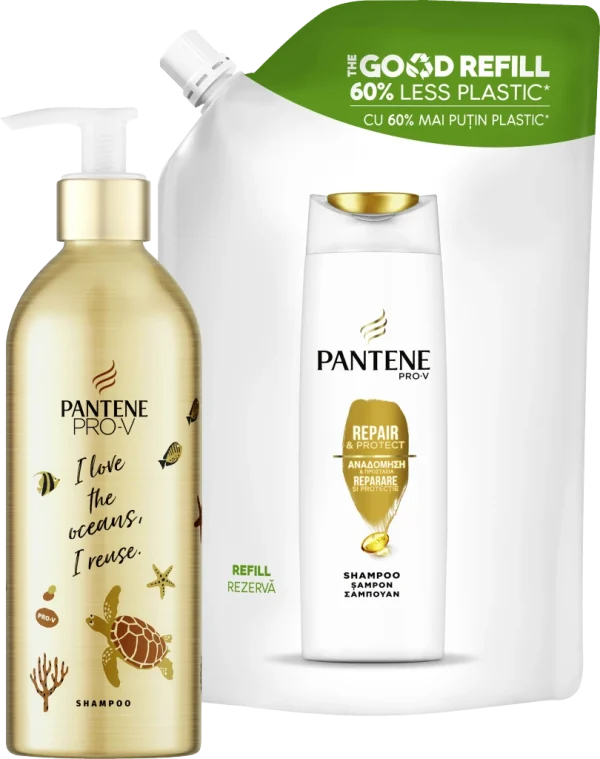 Pantene Pro-V Haarshampoo Alu-Spender/Nachfüllpack Set 1