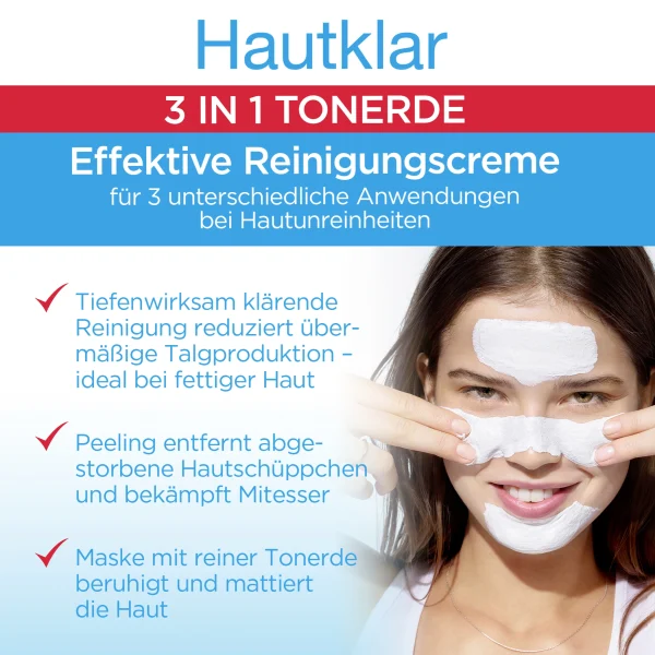 Garnier SkinActive Hautklar 3in1 Tonerde Reinigung + Peeling + Maske 9